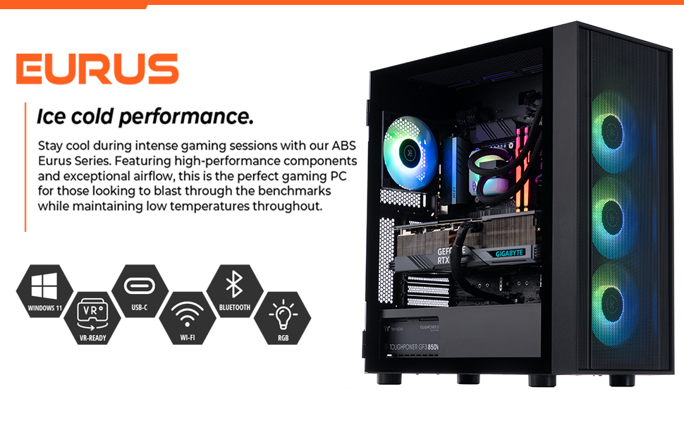 ABS Tempest Aqua Gaming PC- Windows 11 Pro - Intel Core i9 14th